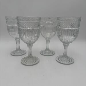 Vintage Libbey Radiant Water Goblets Glasses Set of 4